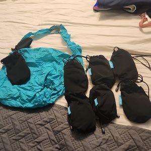 Tieks Teal Reusable Storage Carry Tote Bags ONLY. 7